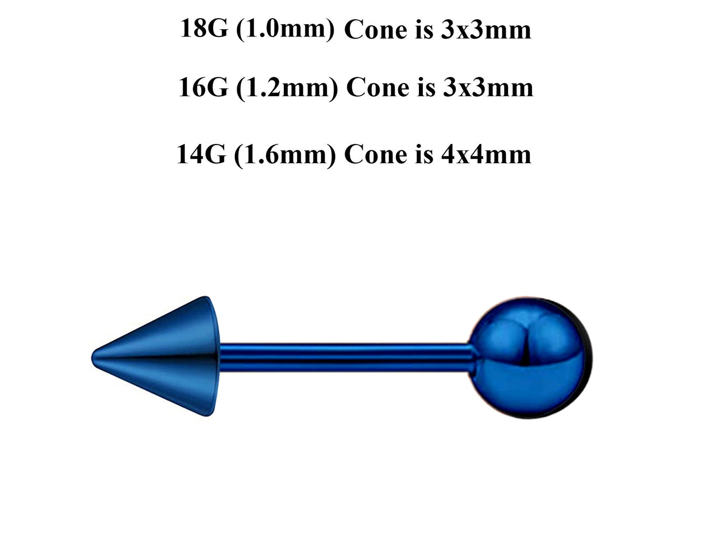 Teal Blue Barbell Stud, Industrial Piercing – Custom Barbell Piercing 18g, 16g, 14g Body Jewellery for Nipple, Eyebrow, Tongue Bar and More