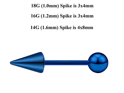 Teal Blue Barbell Stud, Industrial Piercing – Custom Barbell Piercing 18g, 16g, 14g Body Jewellery for Nipple, Eyebrow, Tongue Bar and More