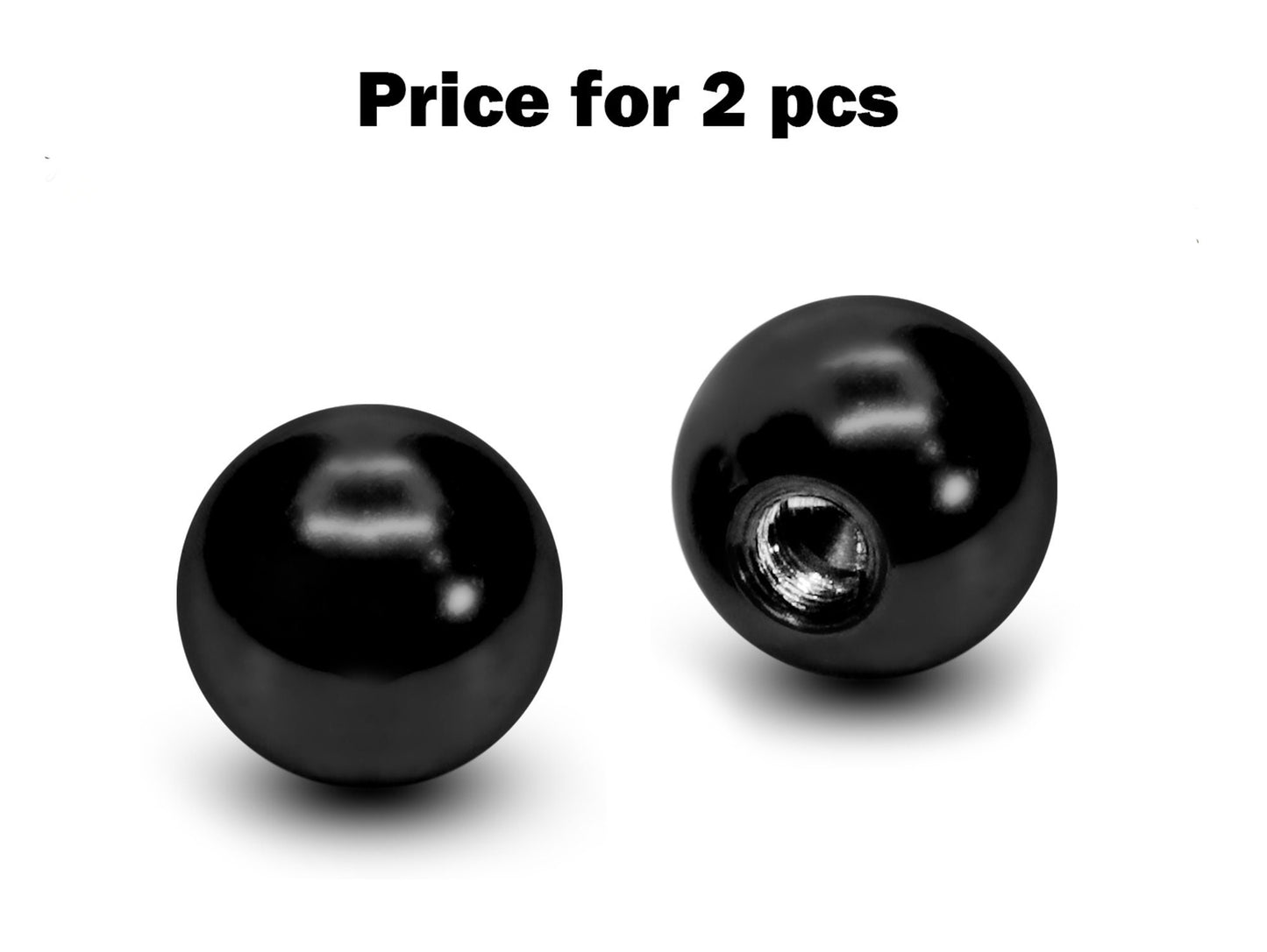 Plain Ball Replacement Piercing Parts, Loose Part – 1 Pair (2pcs) Attachment for lip labret, Barbell, Septum ring, Curved Barbell