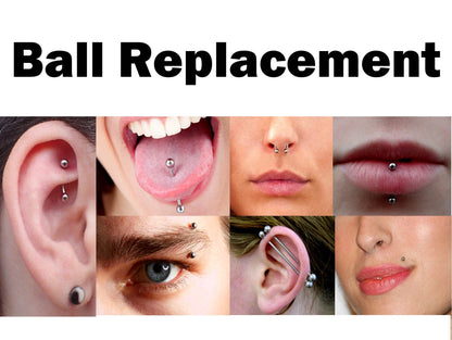 Body Jewelry Replacement Balls, Piercing kit - (2pcs) Loose parts for Barbells, Horseshoe Piercing, Curved Barbell, Labrets, Septum Rings