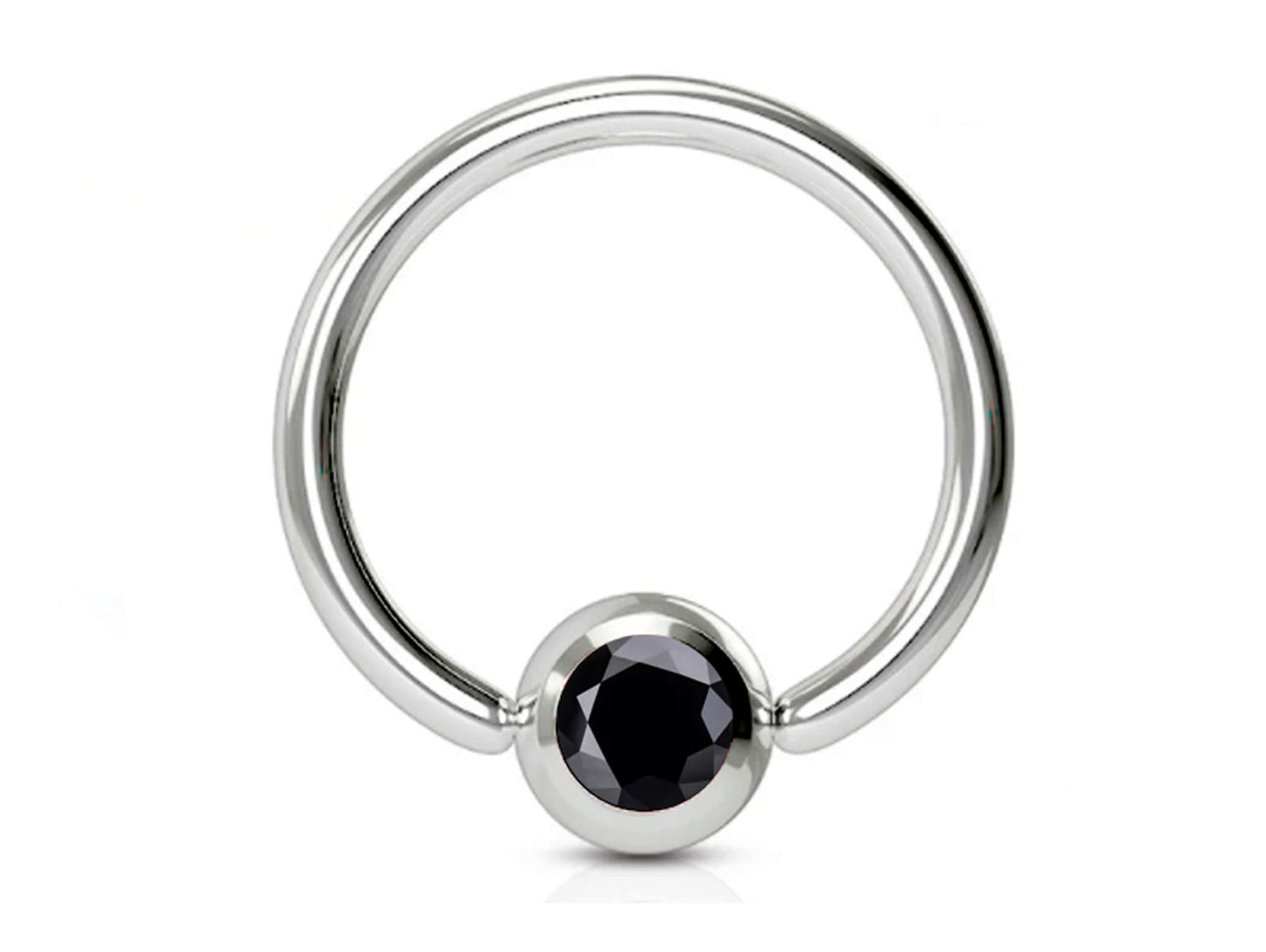 Captive Bead Ring, Captive Ball Earrings – Ball Closure Ball with Dimple Gem Ball - Piercing for Septum, Eyebrow, Nipple, Lip and More