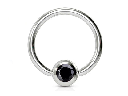 Captive Bead Ring, Captive Ball Earrings – Ball Closure Ball with Dimple Gem Ball - Piercing for Septum, Eyebrow, Nipple, Lip and More