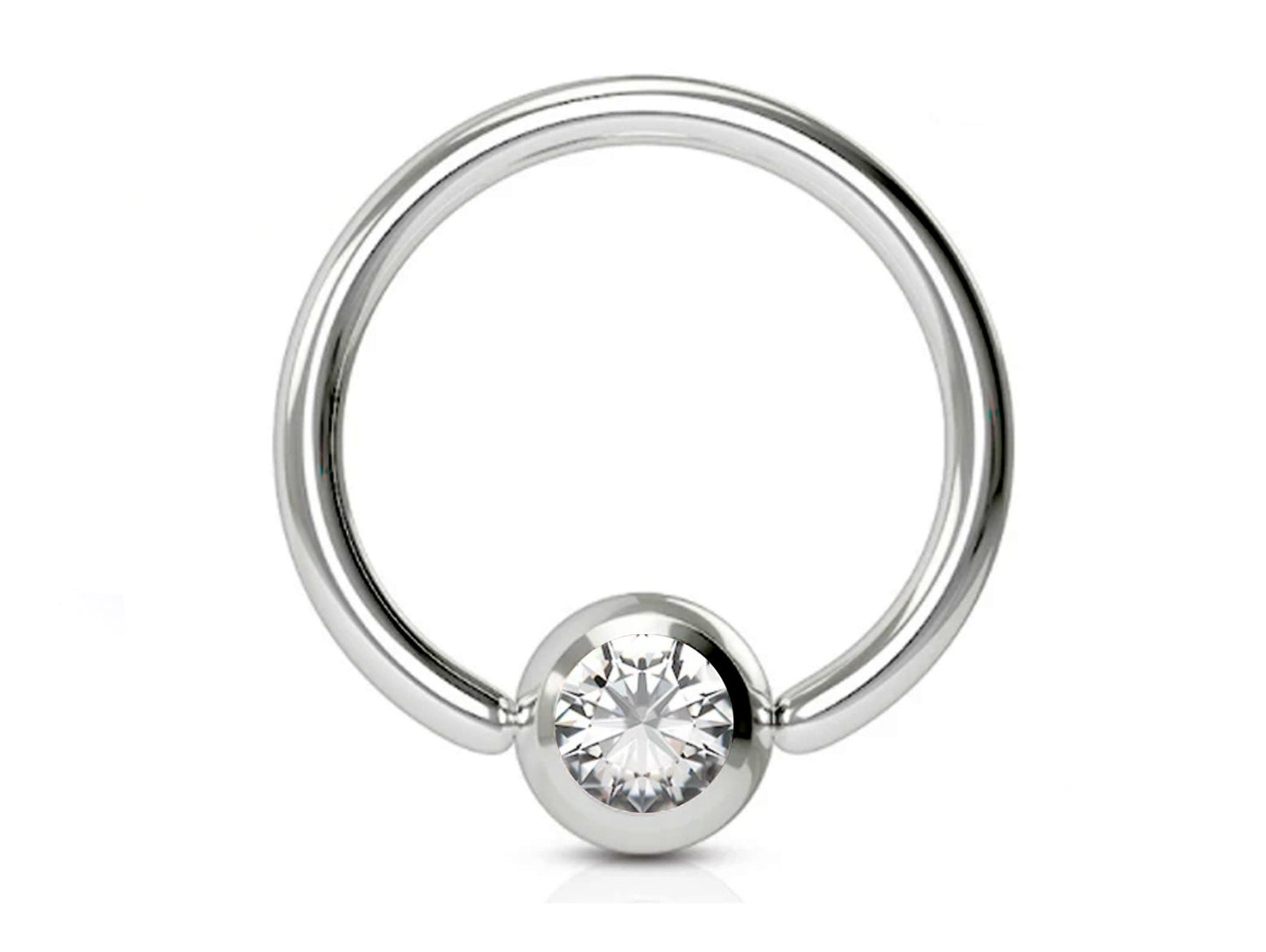 Captive Bead Ring, Captive Ball Earrings – Ball Closure Ball with Dimple Gem Ball - Piercing for Septum, Eyebrow, Nipple, Lip and More