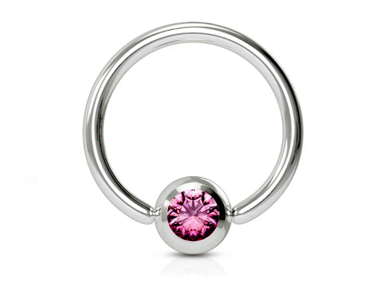 Captive Bead Ring, Captive Ball Earrings – Ball Closure Ball with Dimple Gem Ball - Piercing for Septum, Eyebrow, Nipple, Lip and More