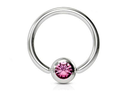 Captive Bead Ring, Captive Ball Earrings – Ball Closure Ball with Dimple Gem Ball - Piercing for Septum, Eyebrow, Nipple, Lip and More