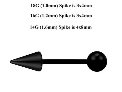 Black Barbell Stud, Industrial Piercing – Custom Barbell Piercing 18g, 16g, 14g Body Jewellery for Nipple, Eyebrow, Tongue Bar and More