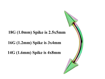 Rainbow Curved Barbell, Lip Piercing – Custom Bent Barbell 18g 16g 14g Piercing for Daith, Vertical Labret and More
