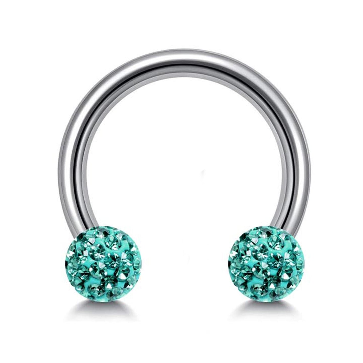 Titanium Septum Ring, Circular Barbell with Disco Balls - 18G, 14G, 16G - Sizes 6 to 16mm Piercing for Nose, Eyebrow, Ears, Lip Ring, Nipple
