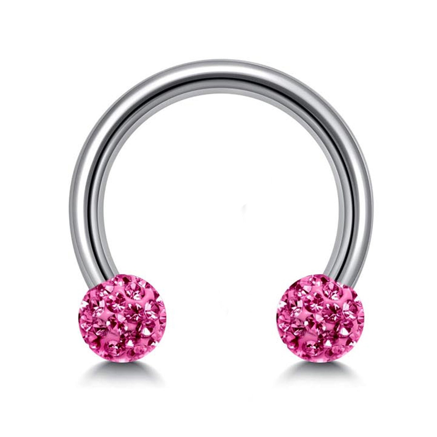 Titanium Septum Ring, Circular Barbell with Disco Balls - 18G, 14G, 16G - Sizes 6 to 16mm Piercing for Nose, Eyebrow, Ears, Lip Ring, Nipple