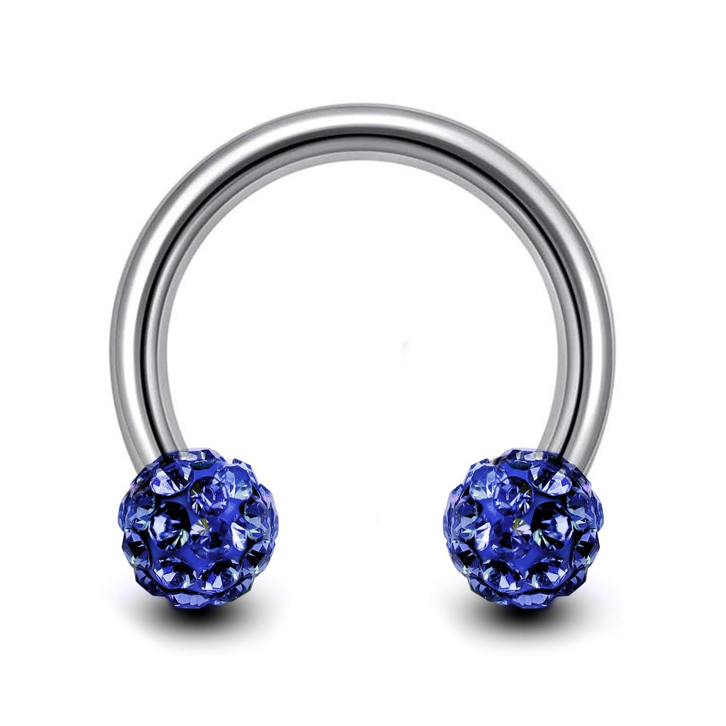 Titanium Septum Ring, Circular Barbell with Disco Balls - 18G, 14G, 16G - Sizes 6 to 16mm Piercing for Nose, Eyebrow, Ears, Lip Ring, Nipple