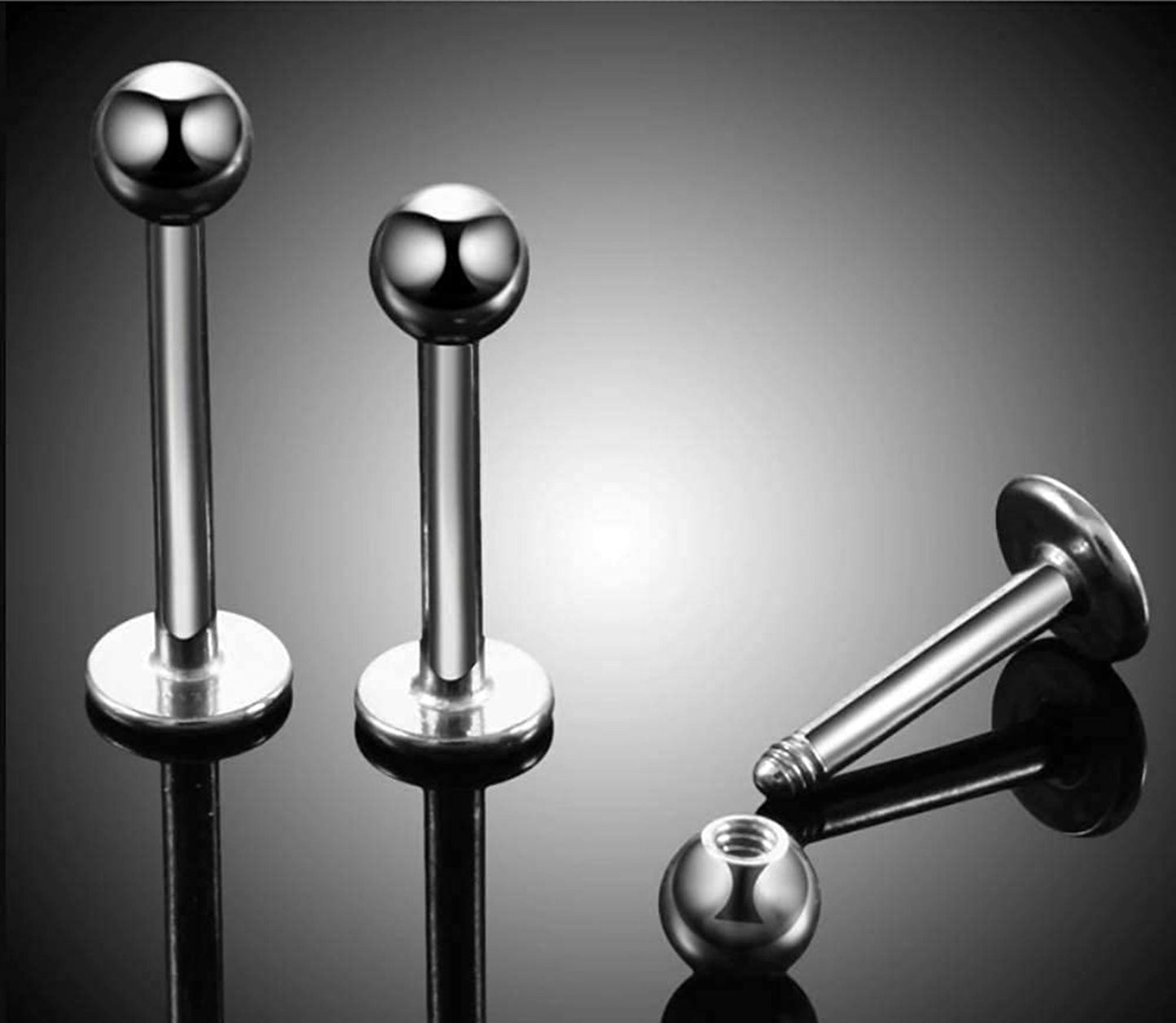 Labret Stud, Labret Piercing – Titanium Steel Flatback Lip Piercing Jewelry – 18g, 16g, 14g Labret Piercing for Lip, Chin and More