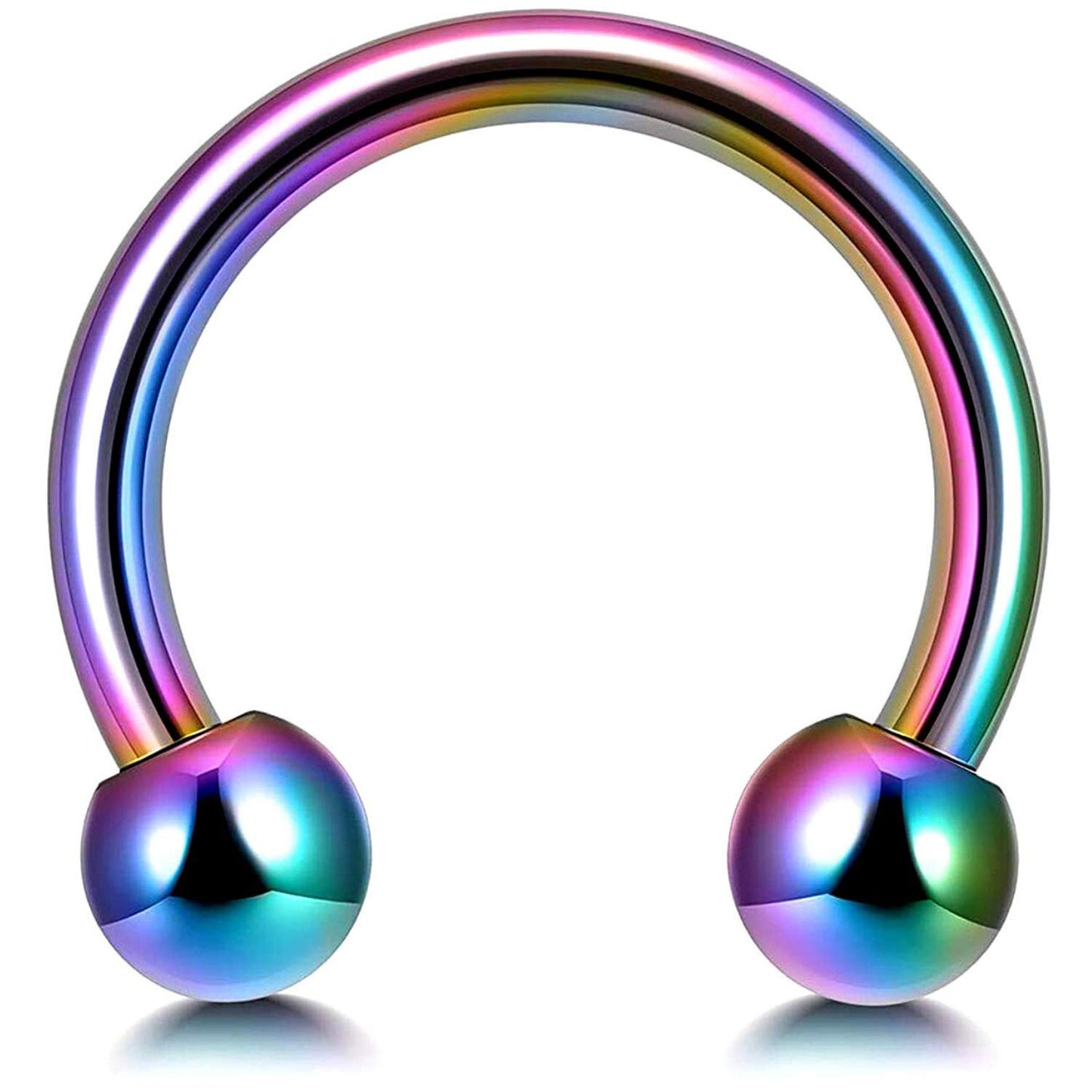 Titanium Nose Ring, Horseshoe Septum Ring - 18G, 16G, 14G - Sizes 6mm to 16mm - Piercing for Nose, Eyebrow, Ears, Lip Ring, Nipple.