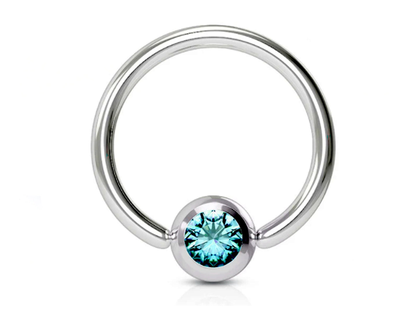 Titanium Nose Ring, Captive Ball Earrings – Ball Closure Ball with Dimple Gem Ball - Piercing for Septum, Eyebrow, Nipple, Lip and More