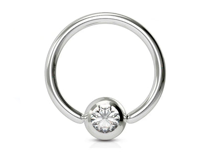 Titanium Nose Ring, Captive Ball Earrings – Ball Closure Ball with Dimple Gem Ball - Piercing for Septum, Eyebrow, Nipple, Lip and More