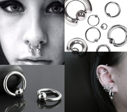 Captive Bead Ring, Ball Closure Ring – Available in many Colours – 18g, 16g, 14g Captive Piercings for Ear, Septum Ring, Lip, Nipple Ring.