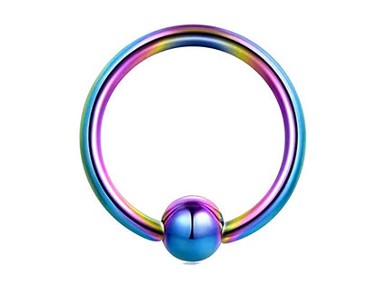 Captive Bead Ring, Ball Closure Ring – Available in many Colours – 18g, 16g, 14g Captive Piercings for Ear, Septum Ring, Lip, Nipple Ring.