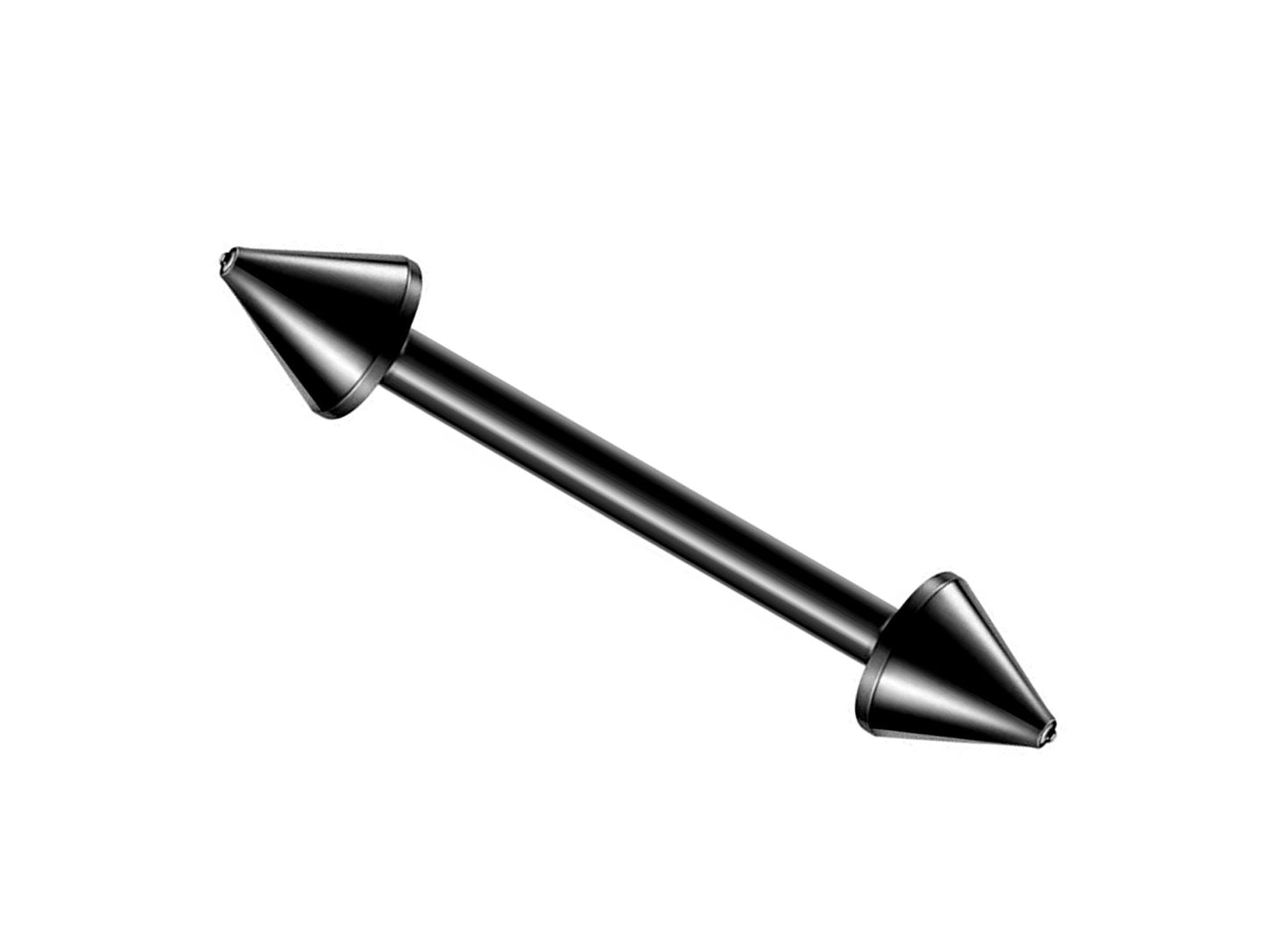 Cone Barbell Industrial Piercing – 18g, 16g, 14g (1.0, 1.2 & 1.6mm) Straight Barbell with Cone– Nipple, Cartilage, Ear Pierce