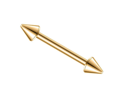 Cone Barbell Industrial Piercing – 18g, 16g, 14g (1.0, 1.2 & 1.6mm) Straight Barbell with Cone– Nipple, Cartilage, Ear Pierce