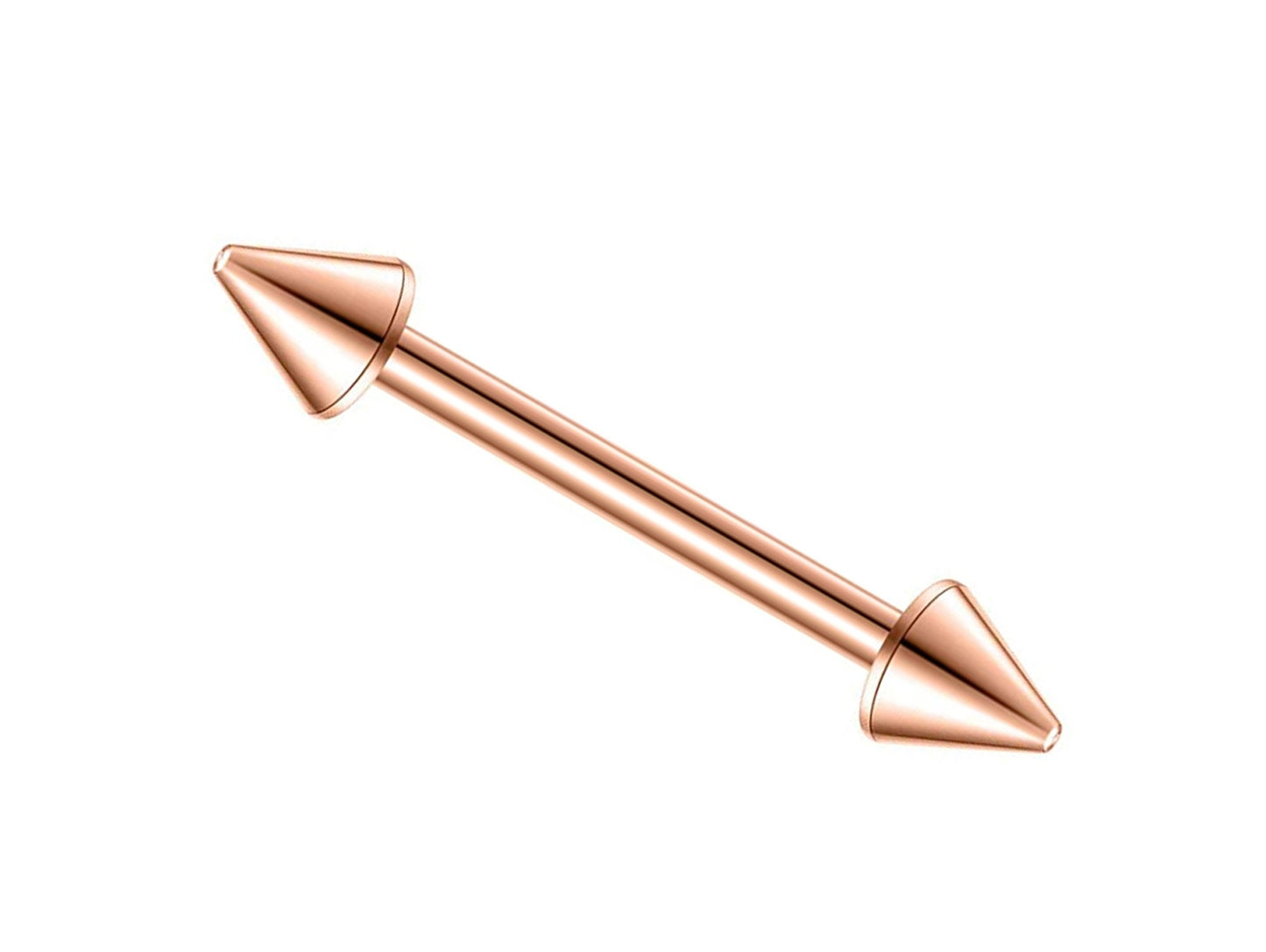 Cone Barbell Industrial Piercing – 18g, 16g, 14g (1.0, 1.2 & 1.6mm) Straight Barbell with Cone– Nipple, Cartilage, Ear Pierce