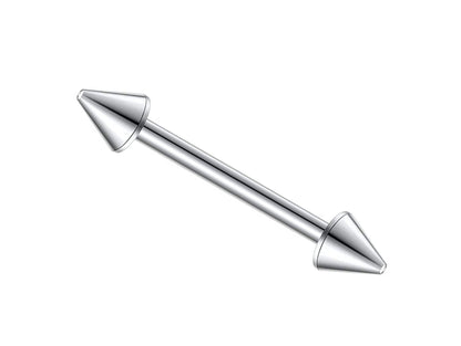 Cone Barbell Industrial Piercing – 18g, 16g, 14g (1.0, 1.2 & 1.6mm) Straight Barbell with Cone– Nipple, Cartilage, Ear Pierce
