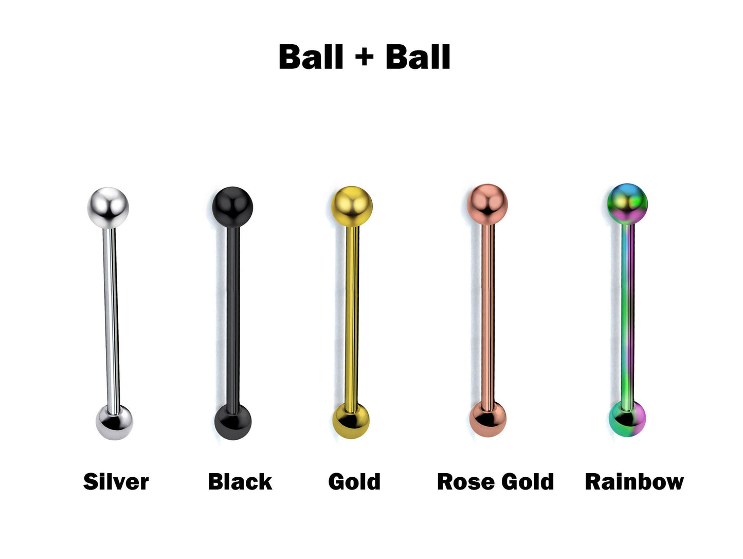 Titanium Nipple Jewelry BallConeSpike Barbell Industrial Bar, Nose Bridge, Nipple Barbell, Cartilage, Helix Barbell - 18G 16G 14G