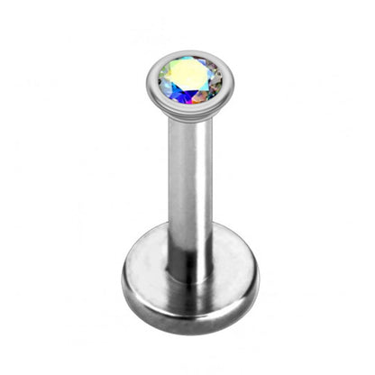 Labret Earring, Lip Jewelry – Internally threaded Round Top Crystals– 16g, 14g  Labret Piercing Lip, Helix, Tragus, Cartilage