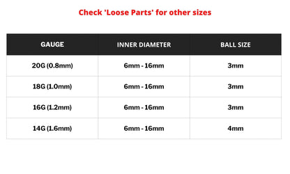 Titanium Circular Barbell with Gem Balls - Horseshoe Piercing 18g 16g 14g Sizes 10mm to 16mm - Piercing for Nose, Eyebrow, Lip Ring, Nipple.