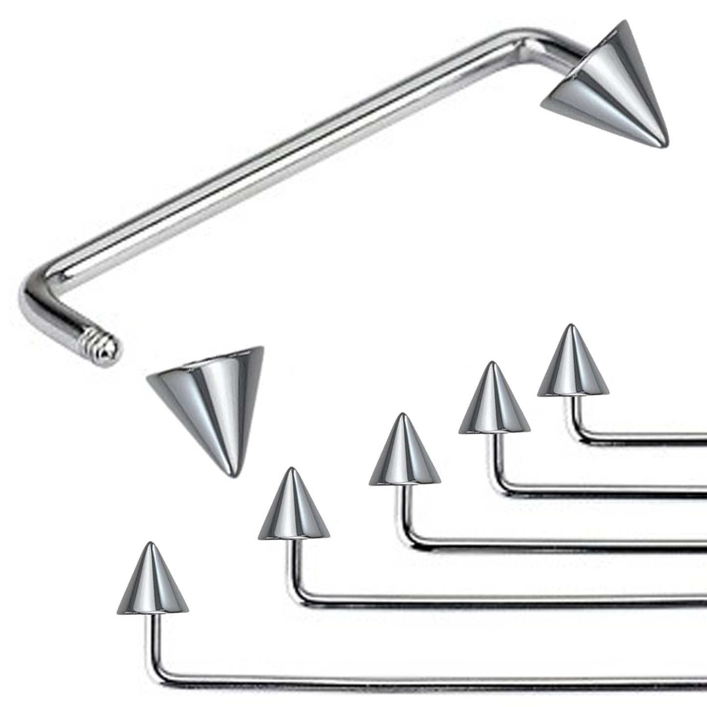 Titanium Spike Surface Piercing, Staple Barbell - Dermal Bar for Skin Piercing Body Modification and Body Jewellery