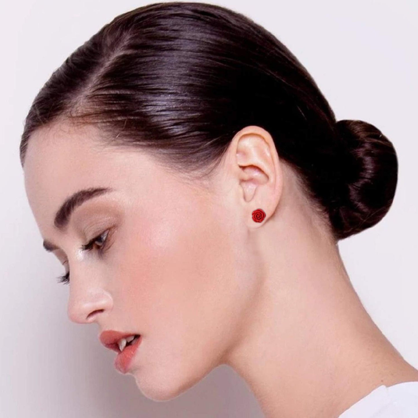 Rose Stud Earrings - Lovely Rose design and Look Really Pretty - Resin Rose Flower Earrings for all Occasions