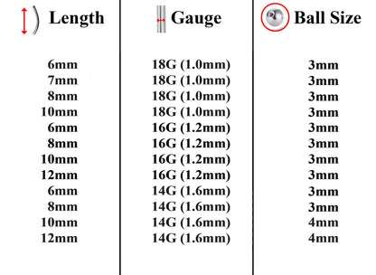 Curved Barbell Daith Piercing– 3pcs Bent Barbell Piercing Jewelry – Ball / Gem ball / Disco ball – Body Piercing for Lip, Dainty, Helix
