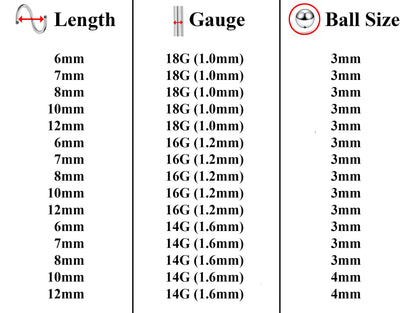 Spiral Barbell, Twist Barbell – 3pcs Piercings with Ball / Gem Ball / Disco Ball for Ear, Eyebrow piercing, Lip Ring, Cartilage, Helix etc.