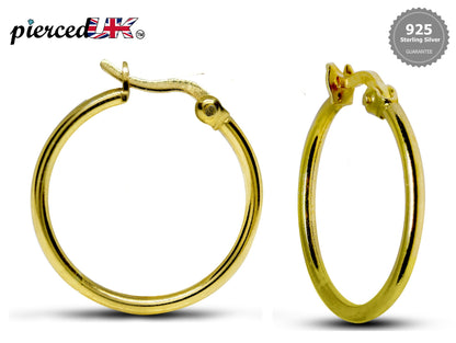 Silver Hoop Earrings - Latch Back Hoop Earrings for Women - Comes in Sizes of 14mm to 20mm - Silver, Gold, Rose Gold