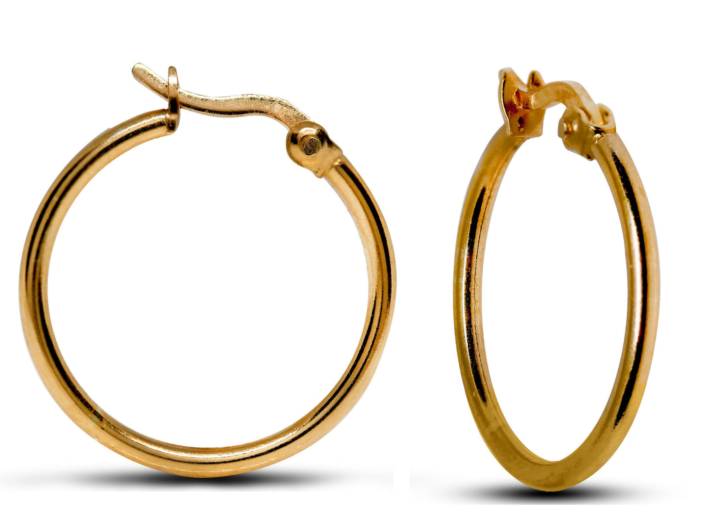 Silver Hoop Earrings - Latch Back Hoop Earrings for Women - Comes in Sizes of 14mm to 20mm - Silver, Gold, Rose Gold