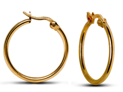 Silver Hoop Earrings - Latch Back Hoop Earrings for Women - Comes in Sizes of 14mm to 20mm - Silver, Gold, Rose Gold