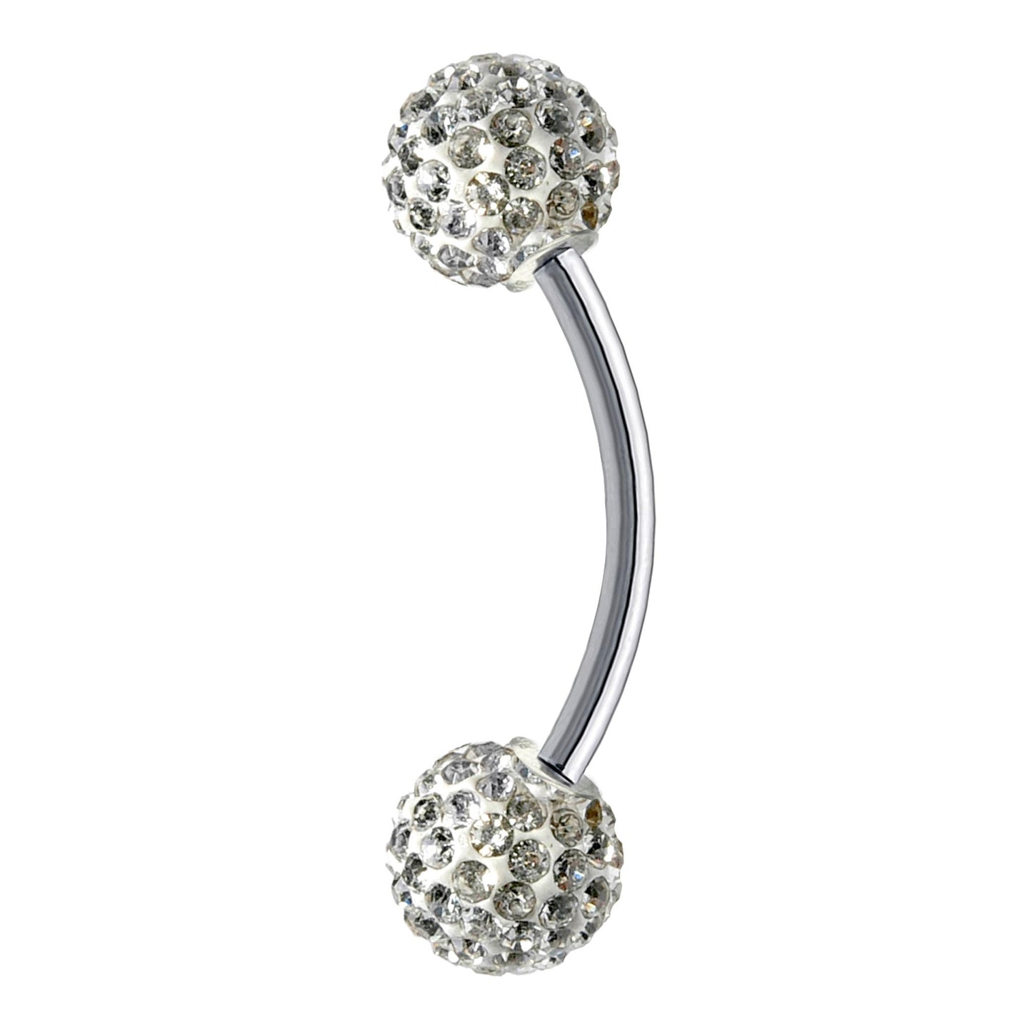 Daith Earring, Daith Piercing - Curved Barbell Piercing with Multi Crystal Ball - Piercing for Eyebrow, Ear, Belly Ring, and More