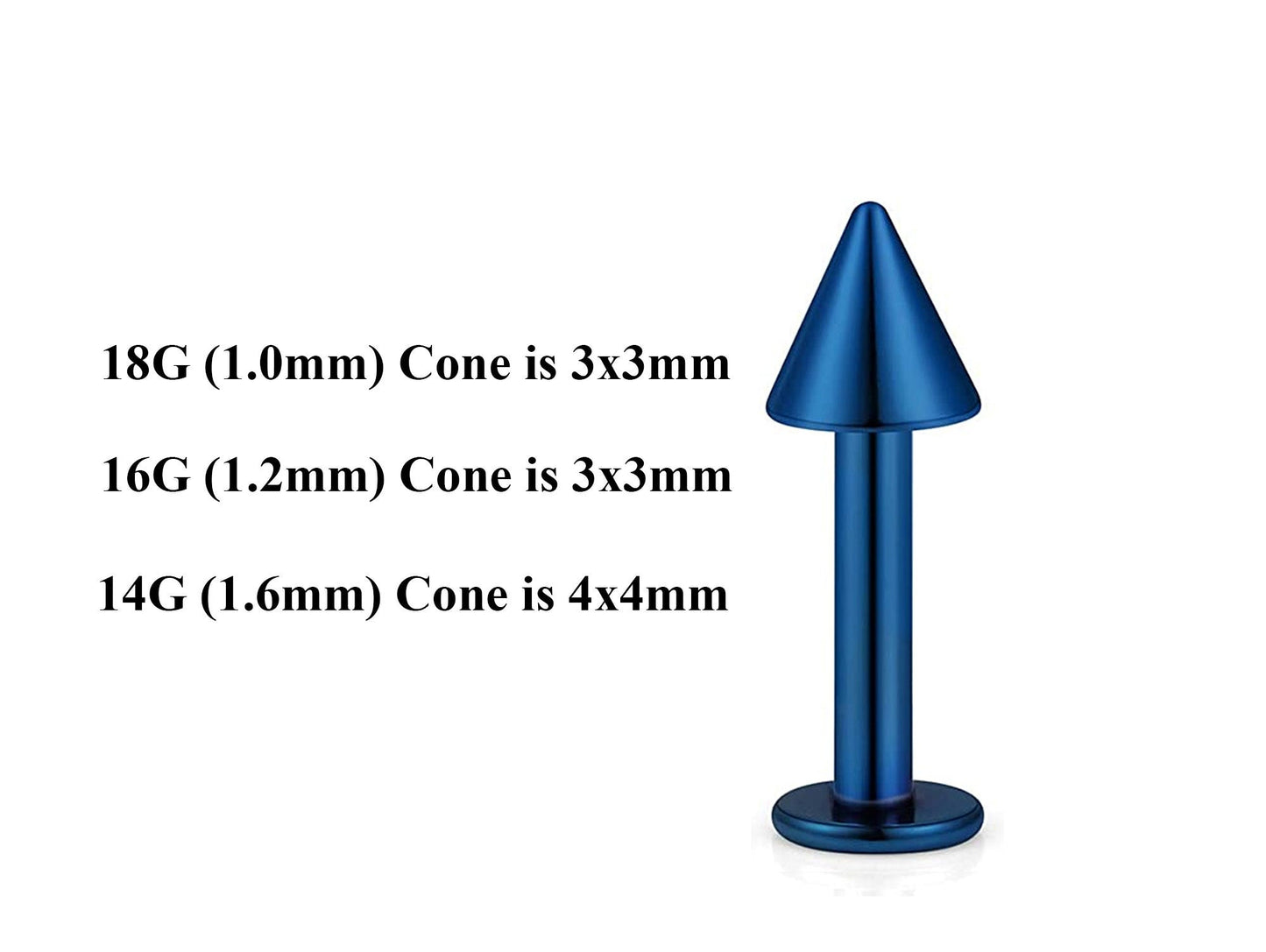 Teal Blue Labret Stud, Labret Piercing – Custom Lip Labret 18g 16g 14g Labret Piercing for Lip, Chin – Choose Top Ball in the Options