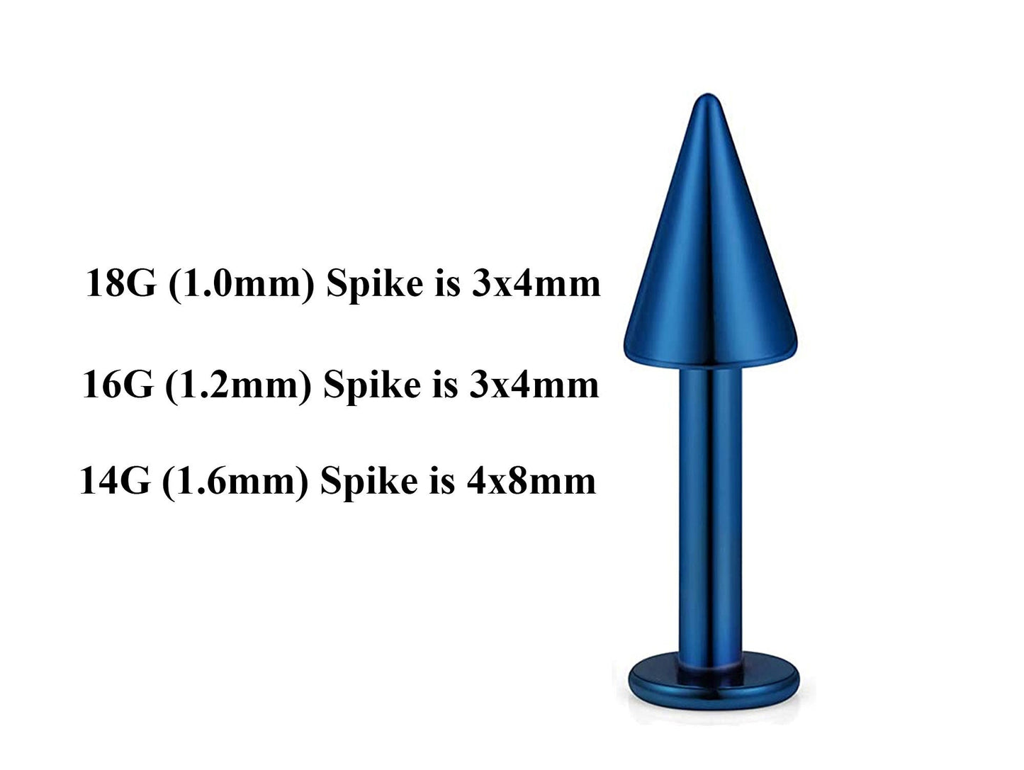 Teal Blue Labret Stud, Labret Piercing – Custom Lip Labret 18g 16g 14g Labret Piercing for Lip, Chin – Choose Top Ball in the Options