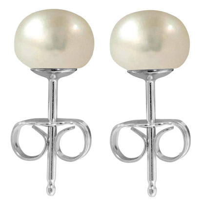 Pearl Earrings, Pearl Studs -  Fresh Water Cultured Pearl - White, Peach & Dark Grey Shell Earrings - Surgical Steel Post