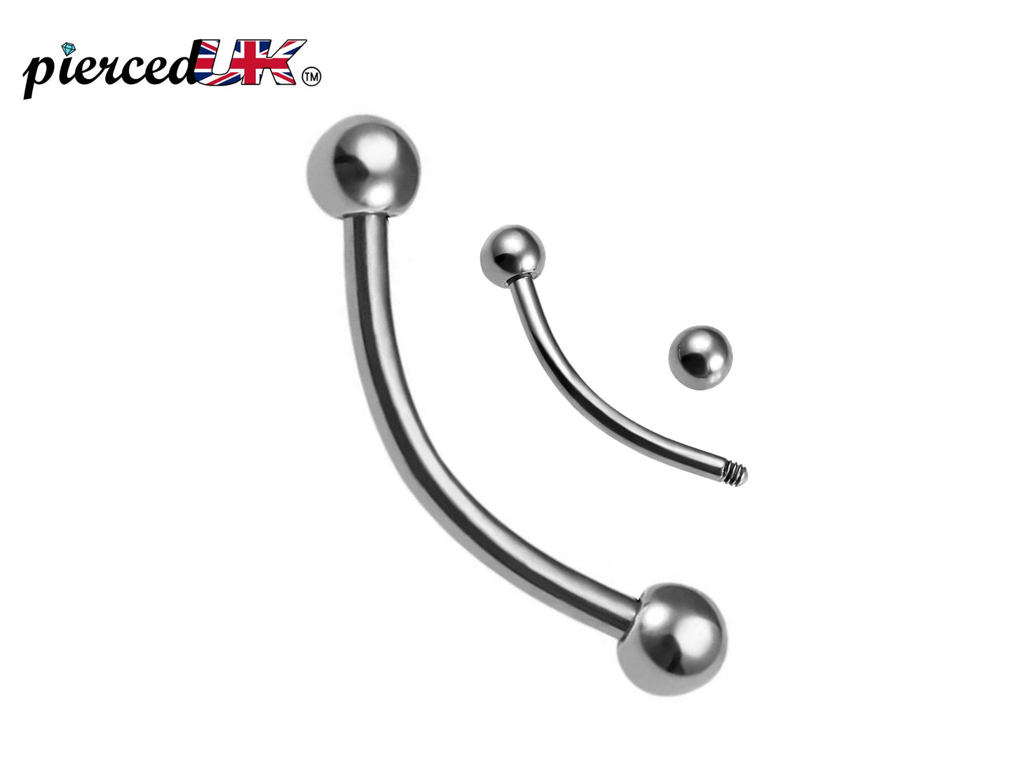 Curved Barbell Earring, Curved Barbell Piercing – 18g 16g 14g Bent Barbell Piercing for Eyebrow, Nipple, Ear, Helix, Tragus, Cartilage