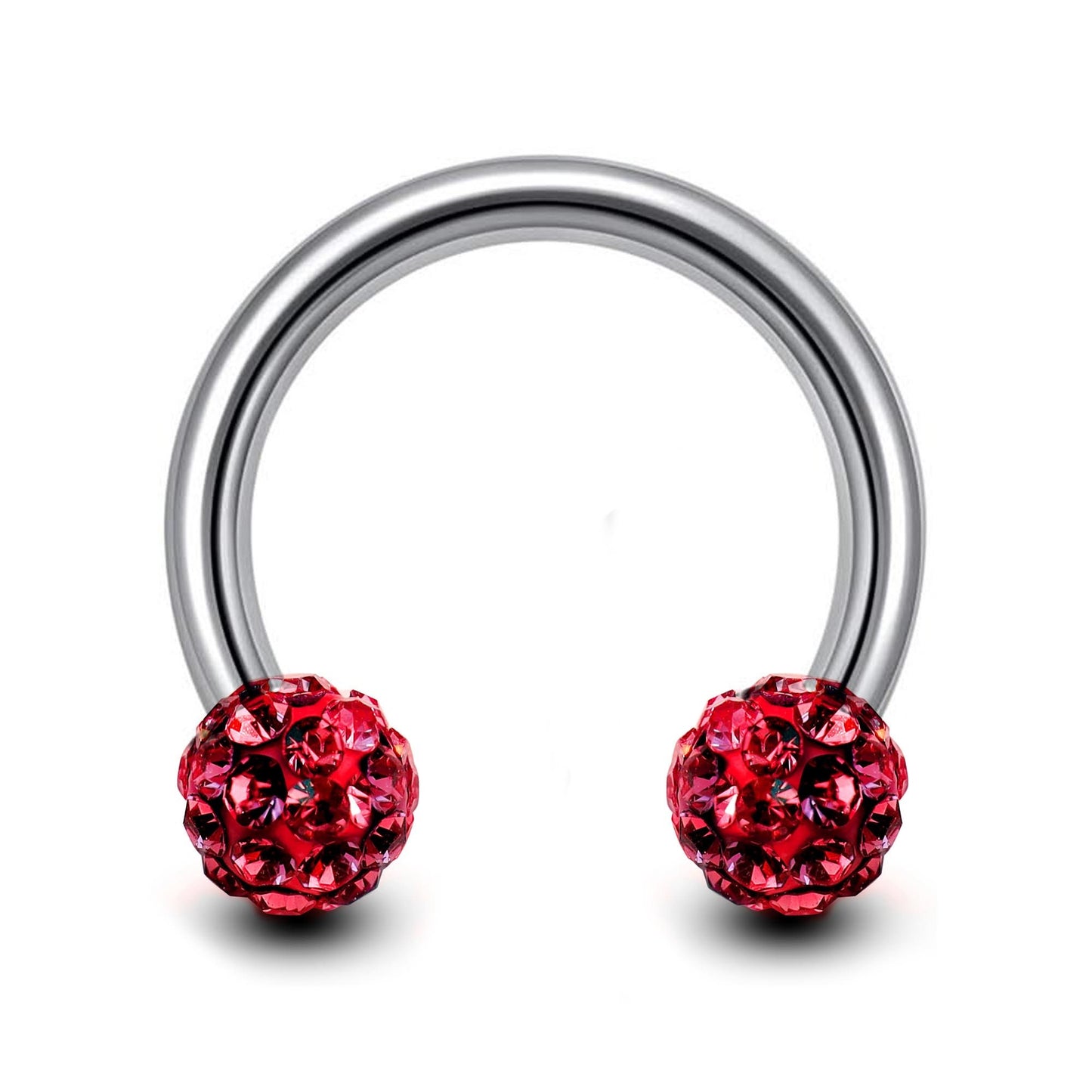 Septum Ring, Horseshoe Barbell with Disco Balls - 18G, 16G, 14G - Sizes 6mm to 16mm - Piercing for Nose, Eyebrow, Ears, Lip Ring, Nipple.