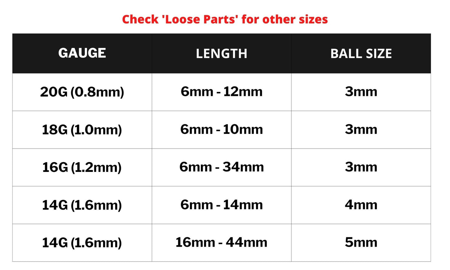 Titanium Barbell Piercing - Industrial Earrings – 16g, 14g (1.2mm & 1.6mm) – Piercing for Tongue Bars, Nipple Piercing, Ears – 6mm to 44mm