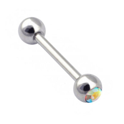 Titanium Barbell Industrial Ear Piercings, Barbell Piercing Gem Balls –18g 16g 14g Tongue Bar Piercings, Nipple Piercing, Ears – 6mm to 44mm