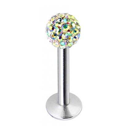 Labret Stud, Labret Piercing with Multi Crystal Ball – Flatback Lip Piercing Jewelry – Labret Piercing for Lip, Chin and More