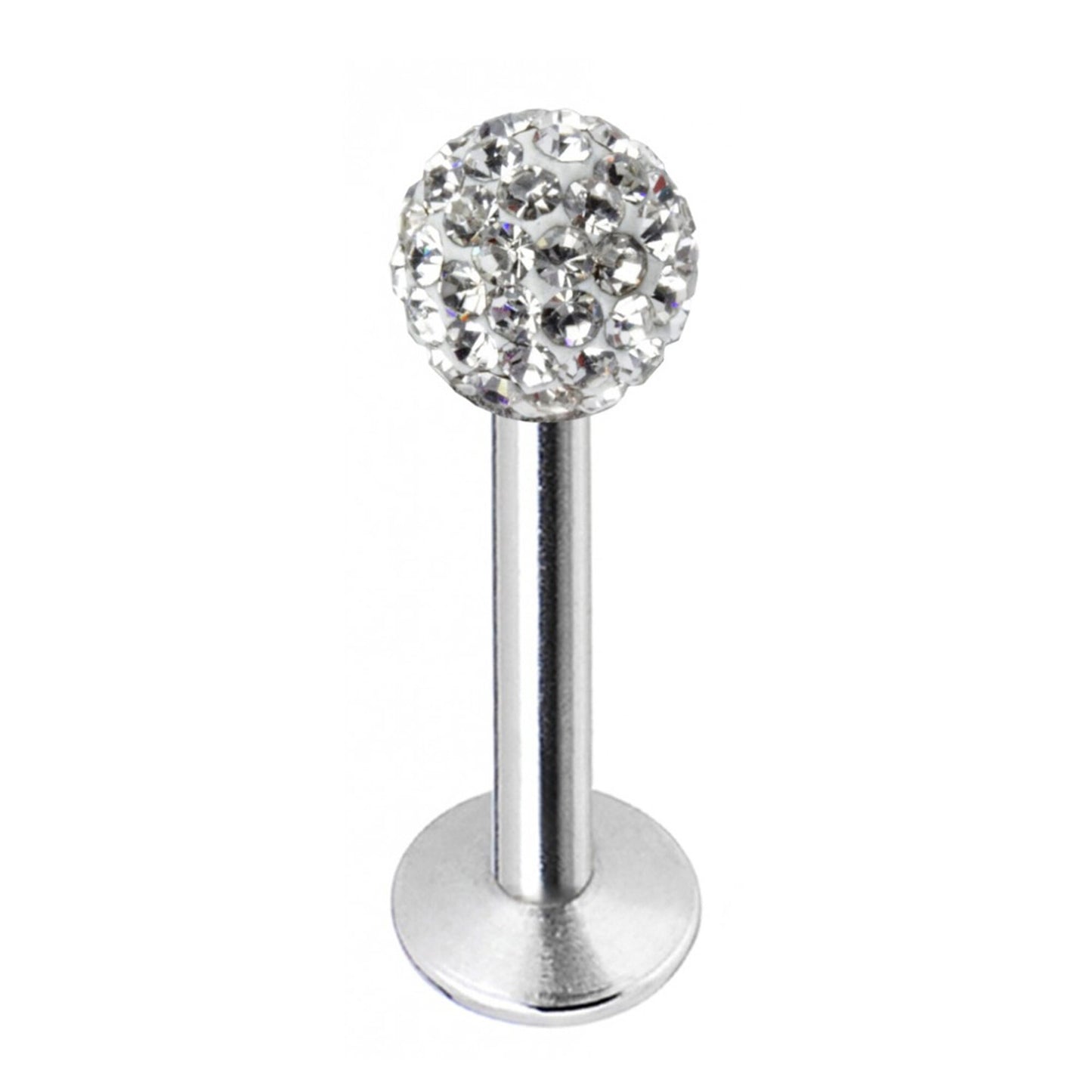 Labret Stud, Labret Piercing with Multi Crystal Ball – Flatback Lip Piercing Jewelry – Labret Piercing for Lip, Chin and More