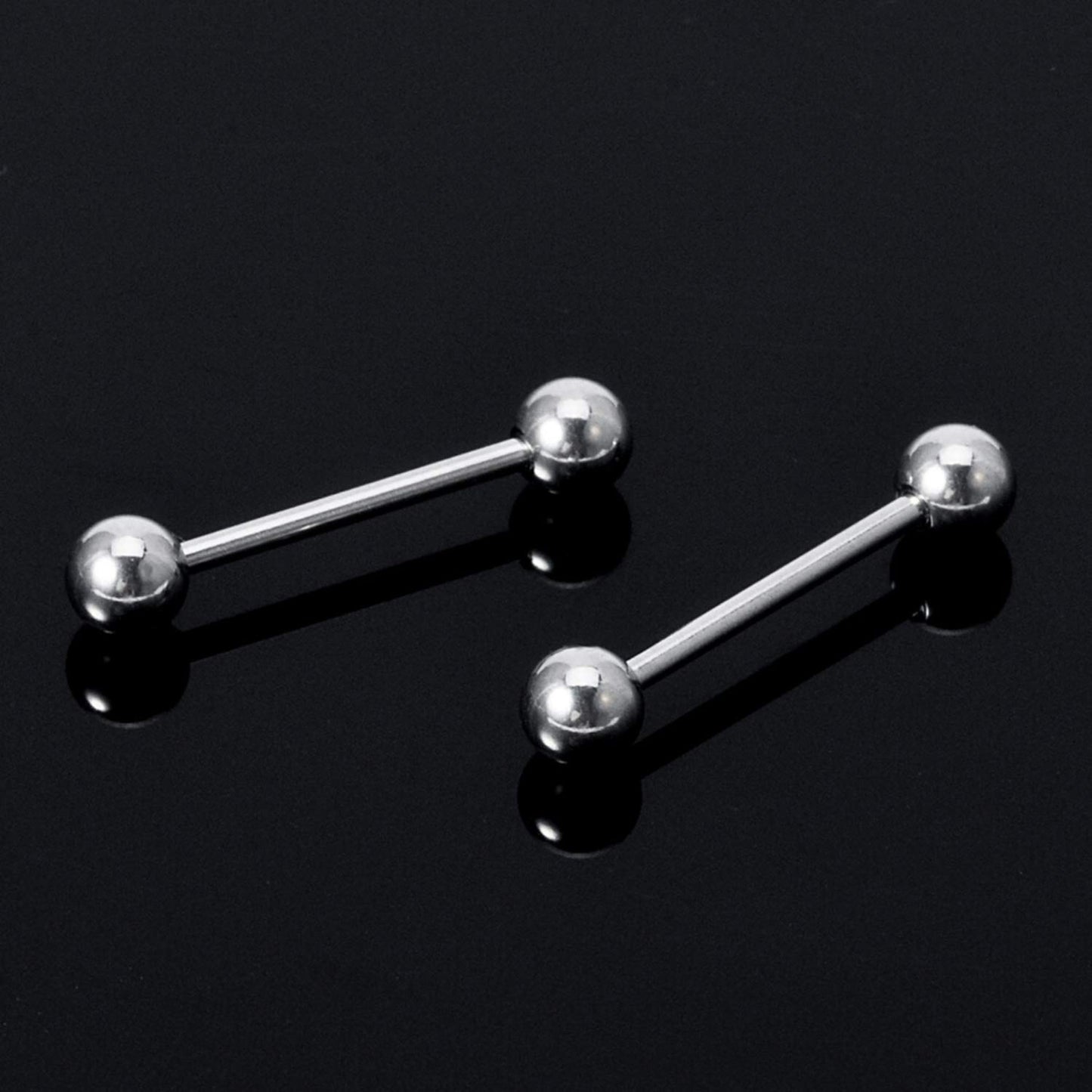 Barbell Piercing - Industrial - Barbell Stud – 18g, 16g, 14g – Piercing for Tongue, Nipple Piercing, Ear, Tragus, Helix –  6mm to 44mm