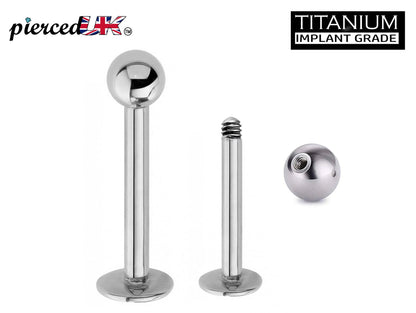 Titanium Labret Stud, Lip Piercing – Flatback Labret Earring – 18g, 16g, 14g Labret Jewelry for Lip, Chin and More