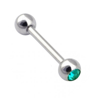 Barbell Piercing, Industrial Piercing with Gem Ball Crystals –18g 16g 14g Piercing for Tongue, Nipple Piercing, Ears – Size from 6mm to 44mm