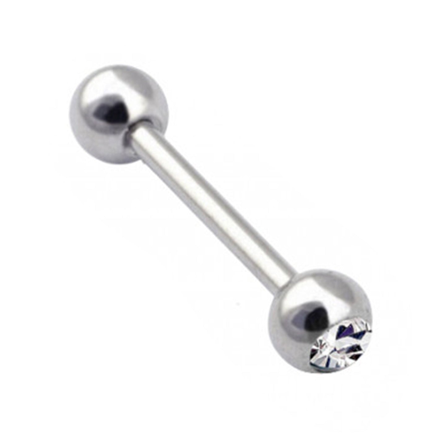 Barbell Piercing, Industrial Piercing with Gem Ball Crystals –18g 16g 14g Piercing for Tongue, Nipple Piercing, Ears – Size from 6mm to 44mm