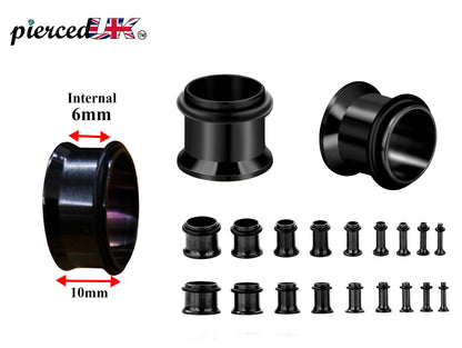 Steel Plugs, Single Flare Tunnels - Surgical Steel Plugs Earrings Piercing Tunnel with rubber O-ring for Ear Lobe Earring, Body Modification