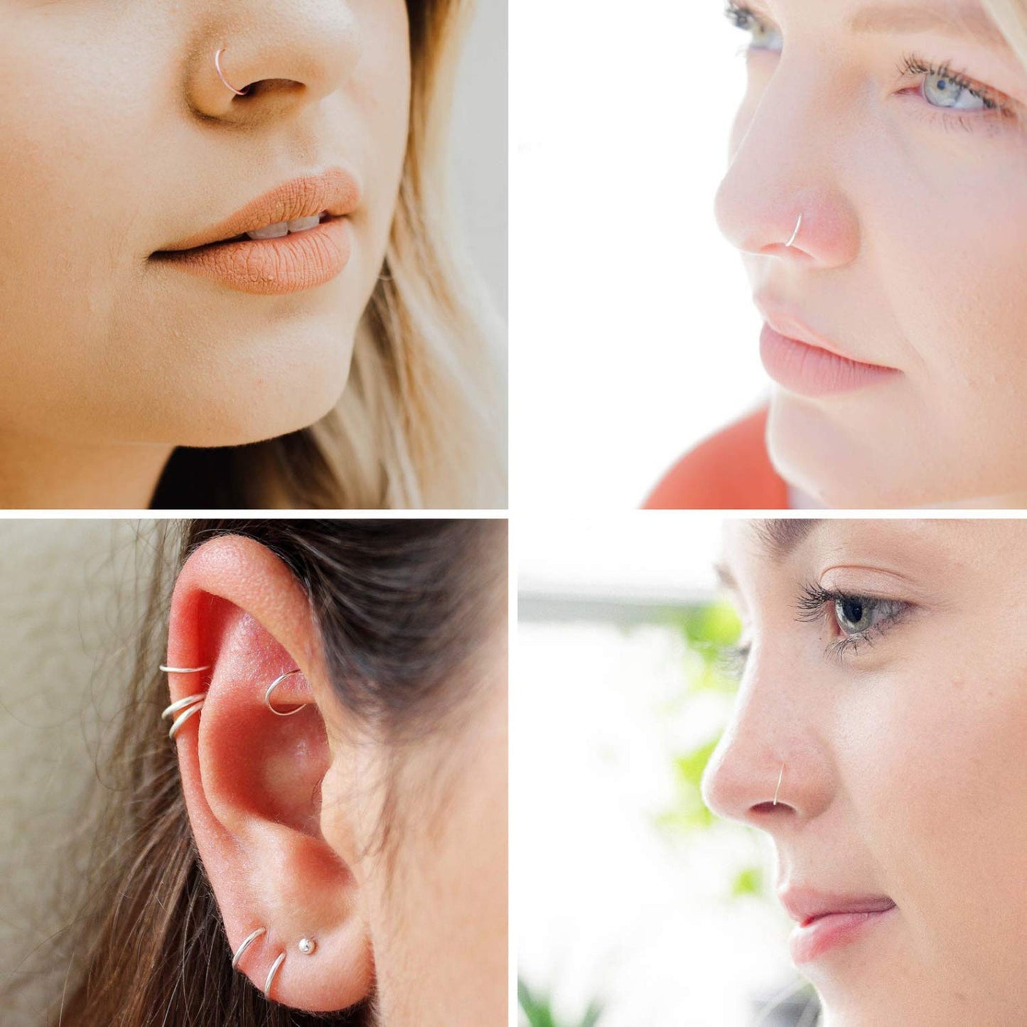 Nose Ring Hoop, Huggie Earrings , Hoop Earrings - Nose Piercing 20g, 18g - Small Hoop Piercing for Nose and Ear, Helix, Cartilage, Tragus.